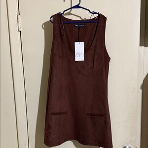 Zara Chocolate Brown Sleeveless Tunic